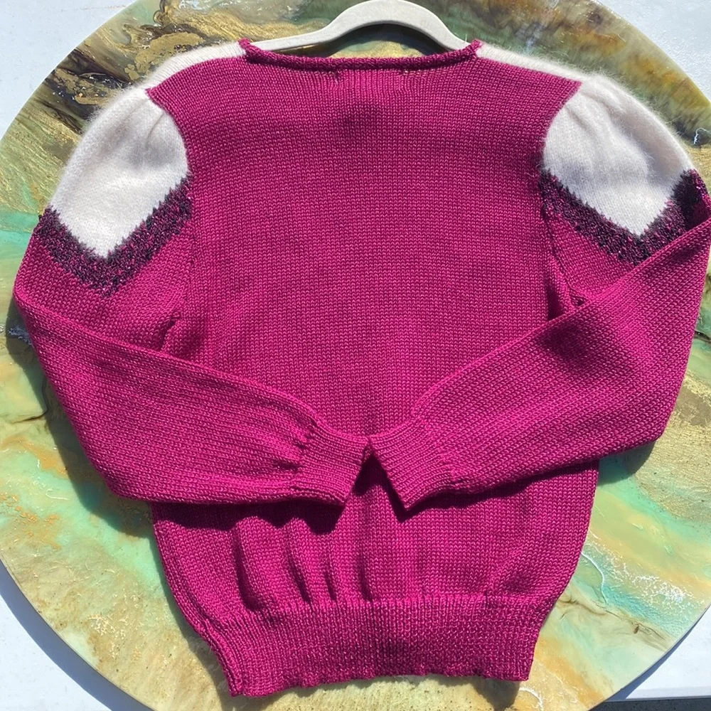 Vintage Knit Pullover Sweater with Beads - Picture 2 of 12